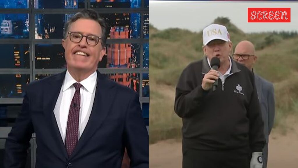 Donald Trump and Stephen Colbert