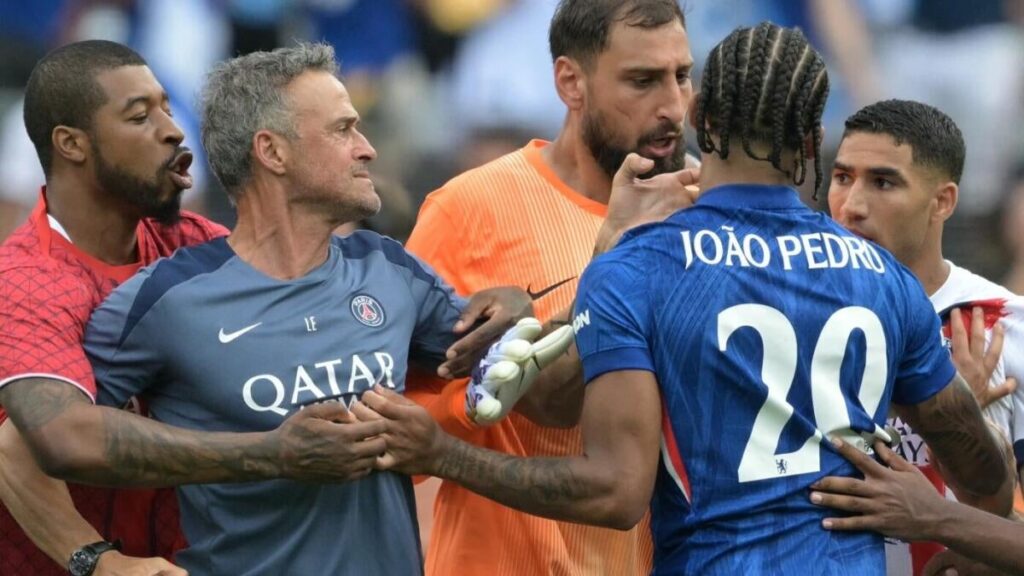 PSG manager Luis Enrique involved in altercation with Chelsea’s Joao Pedro after Club World Cup final