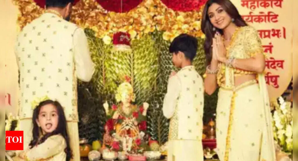 Ganesh Chaturthi: When Shilpa Shetty’s daughter Samisha’s goofy face won hearts at Ganpati Puja | Hindi Movie News