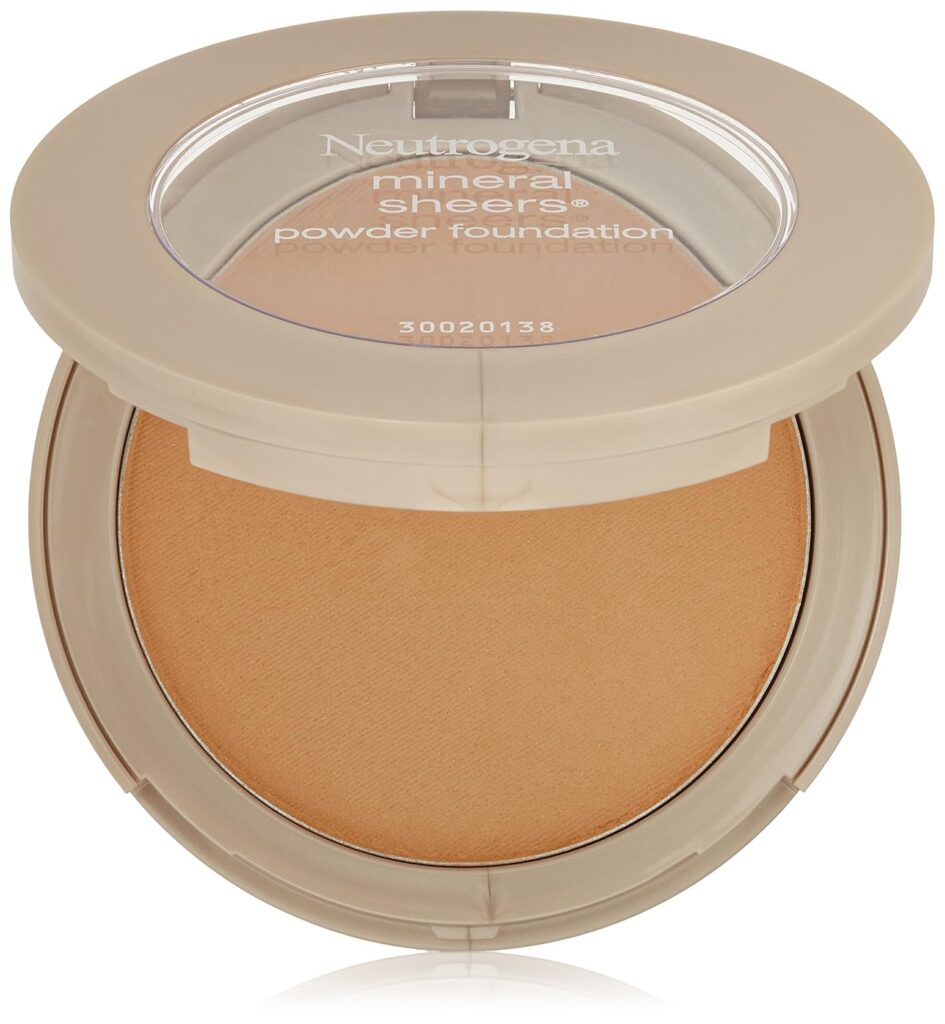 Neutrogena Mineral Sheers Compact Powder Foundation, Lightweight & Oil-Free Mineral Foundation, Fragrance-Free, Tan 80, .34 oz, 2 Pack