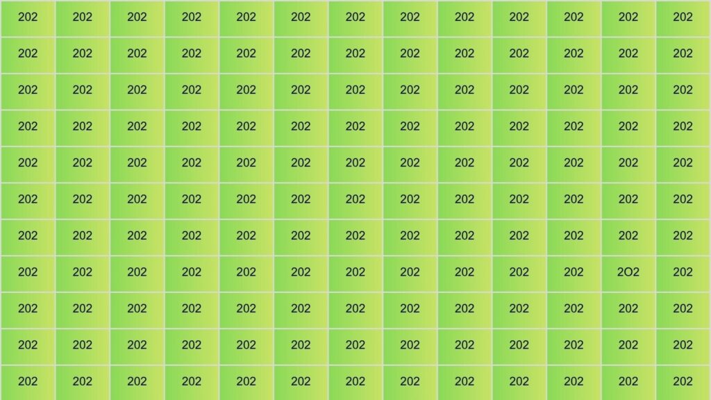 Optical illusion: Can you spot the mistake in this grid of 202s? Only one cell is wrong