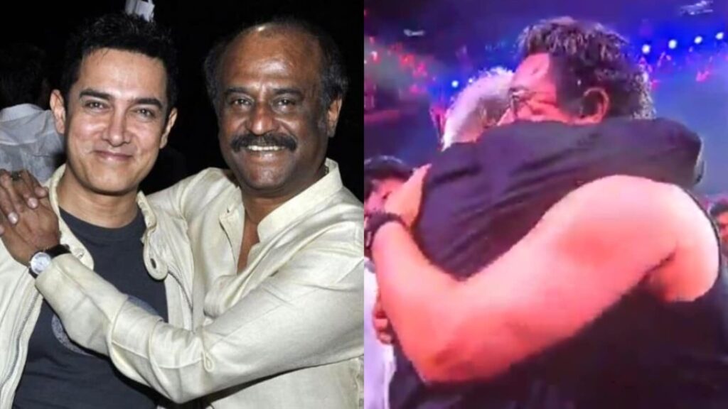 Rajinikanth stops Aamir Khan from touching his feet, gives him a warm hug at Coolie trailer launch event. Watch