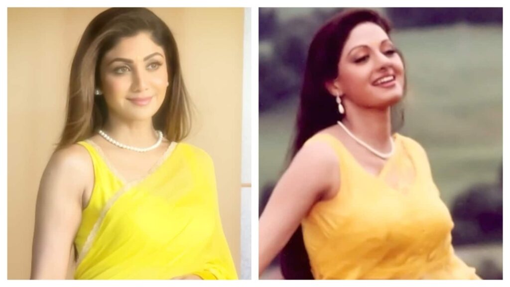 Shilpa Shetty channels Chandni vibes in yellow saree as a tribute to 'OG' Sridevi. Watch | Bollywood