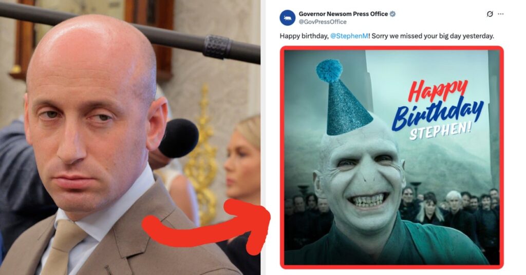 Gavin Newsom's Hilariously Brutal Birthday Post To Stephen Miller Is Pure Political Savagery