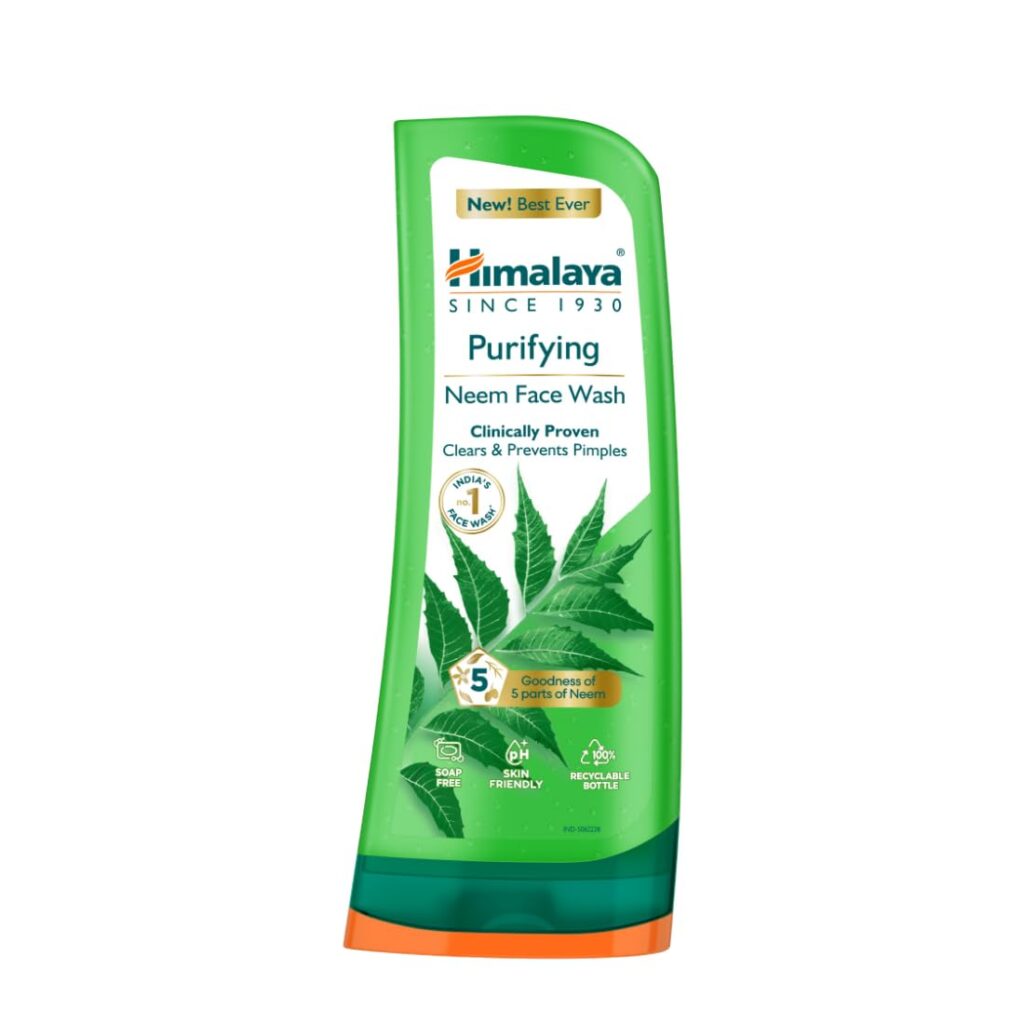 Himalaya Purifying Neem Face Wash|Clears and Prevents Pimples & Acne|Made with 5 parts of Neem|New & Best Ever clinically Proven formula|Gently Cleanses|For men and women|300 ml