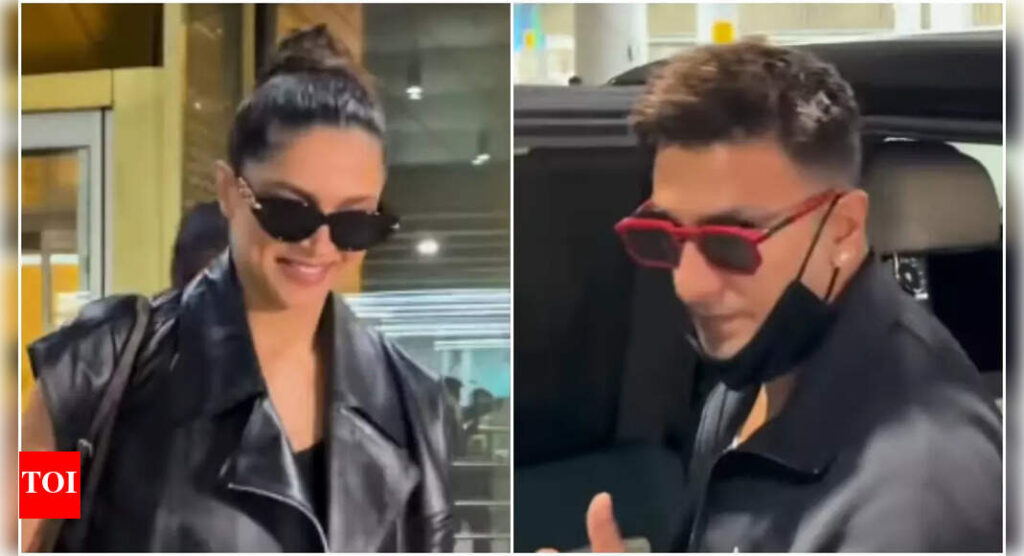 Deepika Padukone and Ranveer Singh’s latest black-on-black airport appearances are going viral, here's why - Watch | Hindi Movie News