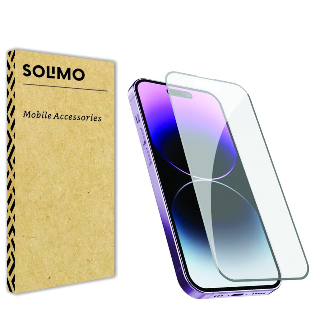 Amazon Brand - Solimo Tempered Glass Screen Protector for iPhone 15 Plus with Edge-to-Edge Coverage | Easy Installation Kit (6.7 inches)