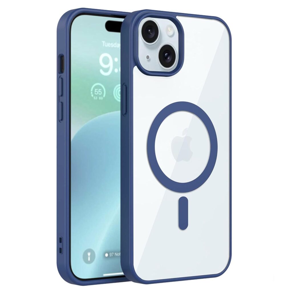 amazon basics Back Case Cover for iPhone 15 Plus (Thermoplastic Polyurethane_Blue)