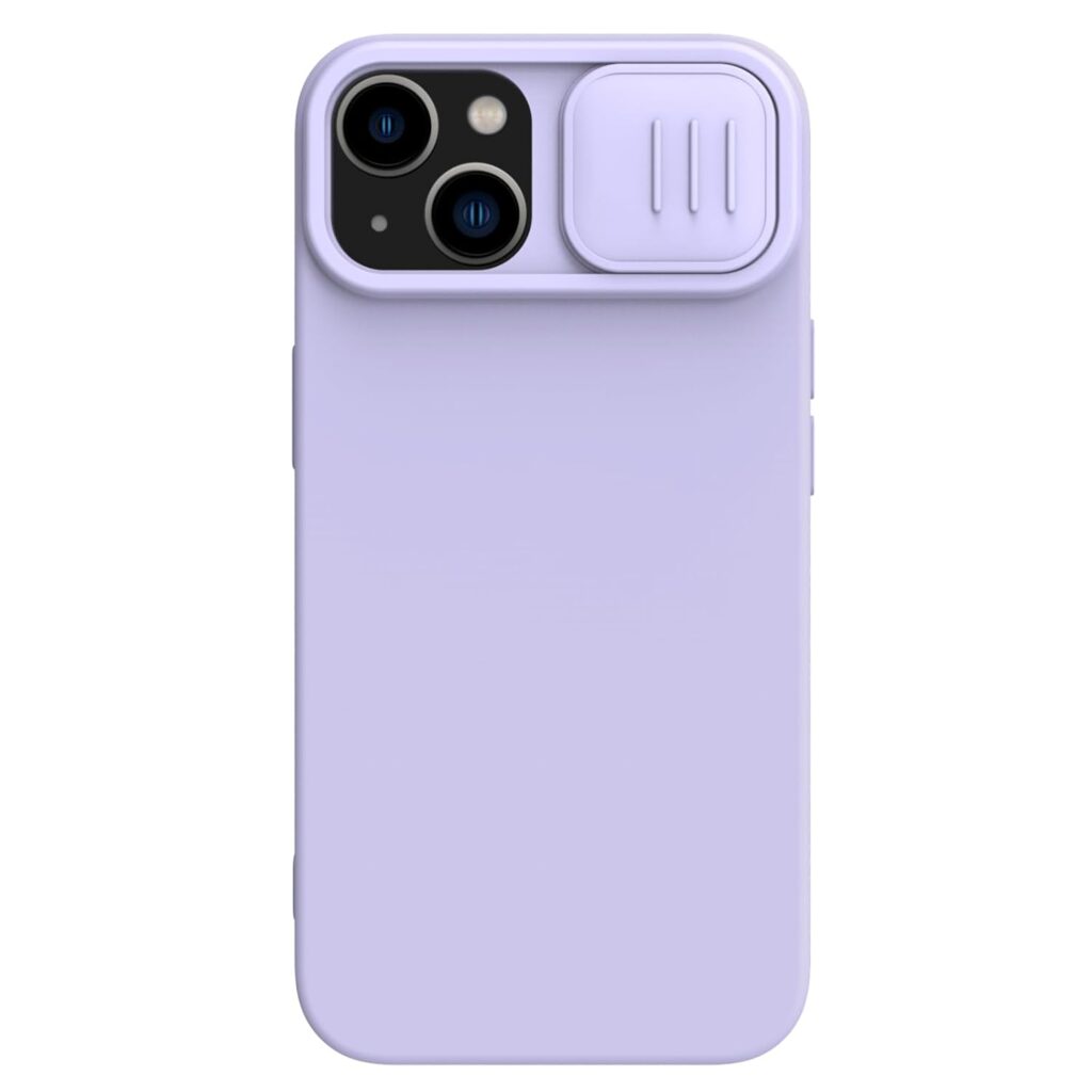 Nillkin Case for Apple iPhone 15 Plus (6.7" Inch) CamShield Silky Soft Liquid Silicon + PC Finish Camera Slider Inner Microfiber Misty Purple Color