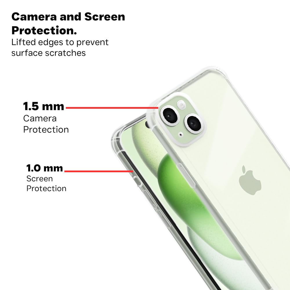 Amazon Brand- Solimo Basic Case for Apple iPhone 15 Plus (Silicone_Clear)