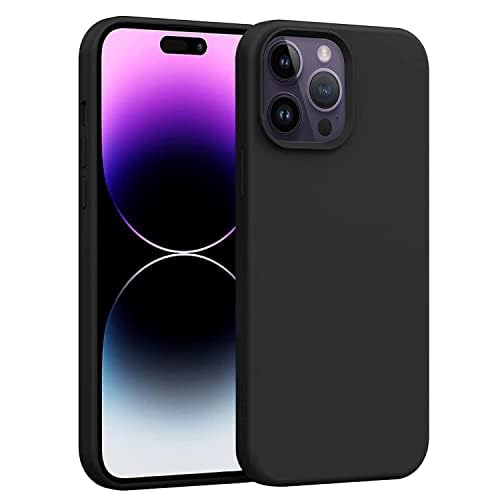 TOUCCH iPhone 14 pro max Soft OG Silicone Back Case| Shock Proof Design & Camera Protection | Premium Rubberised Cover (Microfiber Lining) for Apple iPhone 14 pro max | Ultra Smooth Silicone - Black