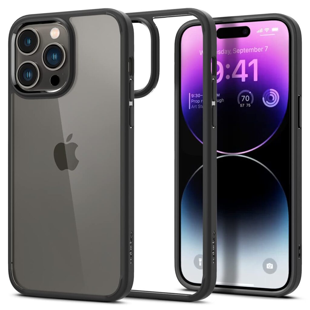 Spigen Ultra Hybrid Back Cover Case Compatible with iPhone 14 Pro Max (TPU + Poly Carbonate | Matte Black)
