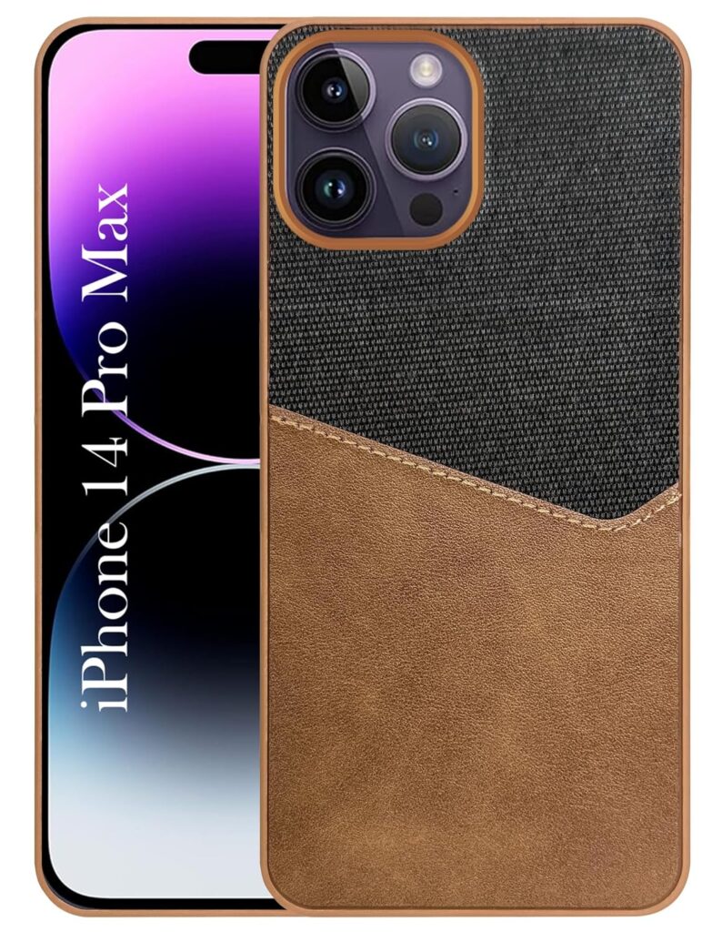 Jkobi Back Cover Case for Apple iPhone 14 Pro Max (Dual PU Leather Stitch | Professional Minimalist | Soft and Flexible)