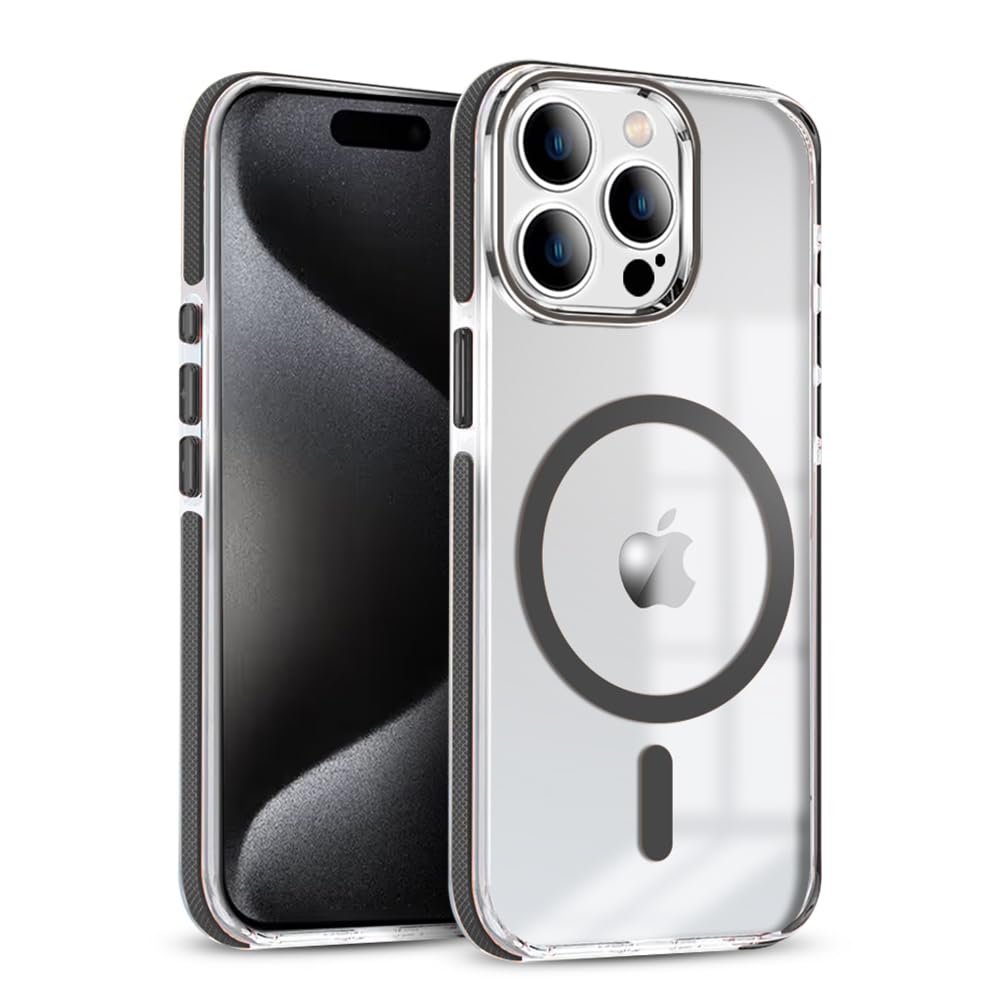 Mintzz ®️ for iPhone 14 Pro Max Case, Compatible with MagSafe, Military-Grade Protection, Yellowing Resistant, Scratch-Resistant TPU Back, Magnetic Phone Case for iPhone 14 Pro Max, Clear Black