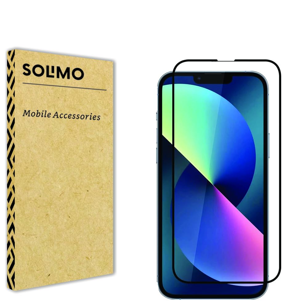 Amazon Brand - Solimo Tempered Glass Screen Protector for iPhone 13, 13 Pro & 14 with Edge-To-Edge Protector (6.1 inches)