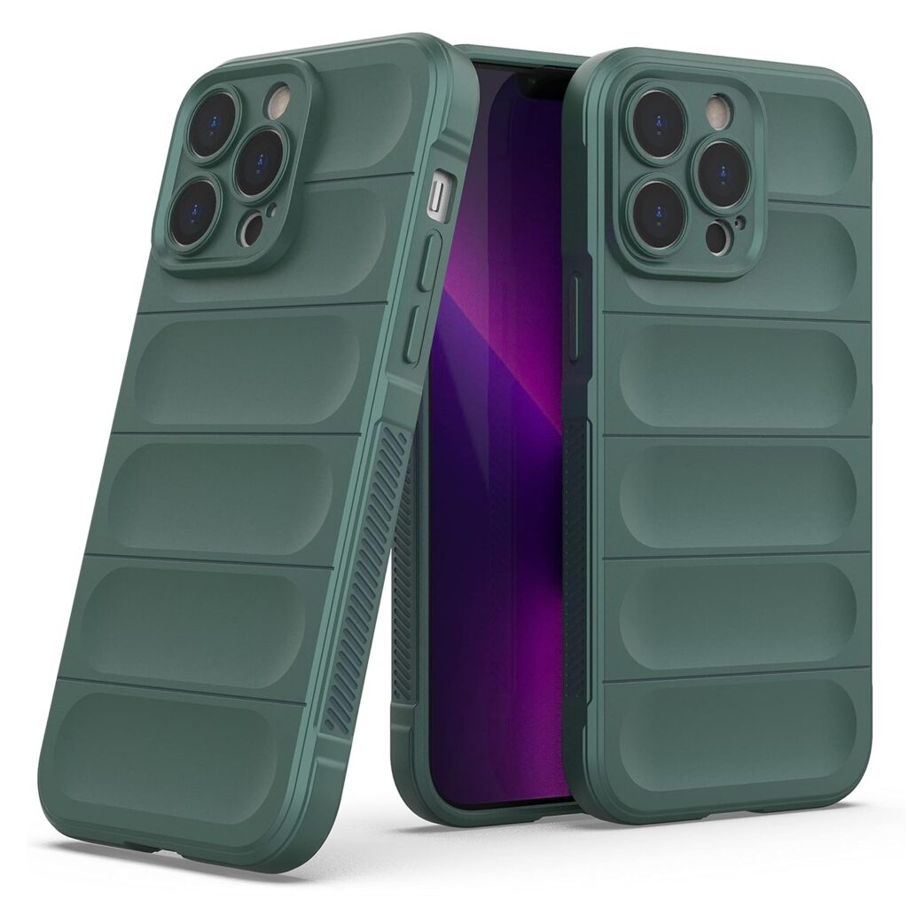 Zapcase Back Case Cover for iPhone 14 Pro Max | Compatible for iPhone 14 Pro Max Back Cover | Liquid Silicon Magic Case with Camera Protection | Dark Green