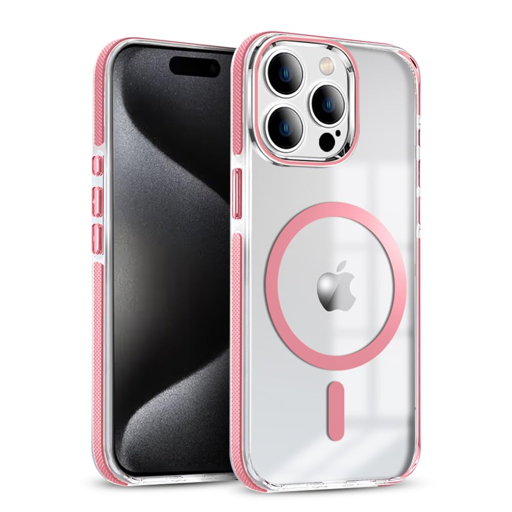Mintzz ®️ for iPhone 14 Pro Max Case, Compatible with MagSafe, Military-Grade Protection, Yellowing Resistant, Scratch-Resistant TPU Back, Magnetic Phone Case for iPhone 14 Pro Max, Clear Pink
