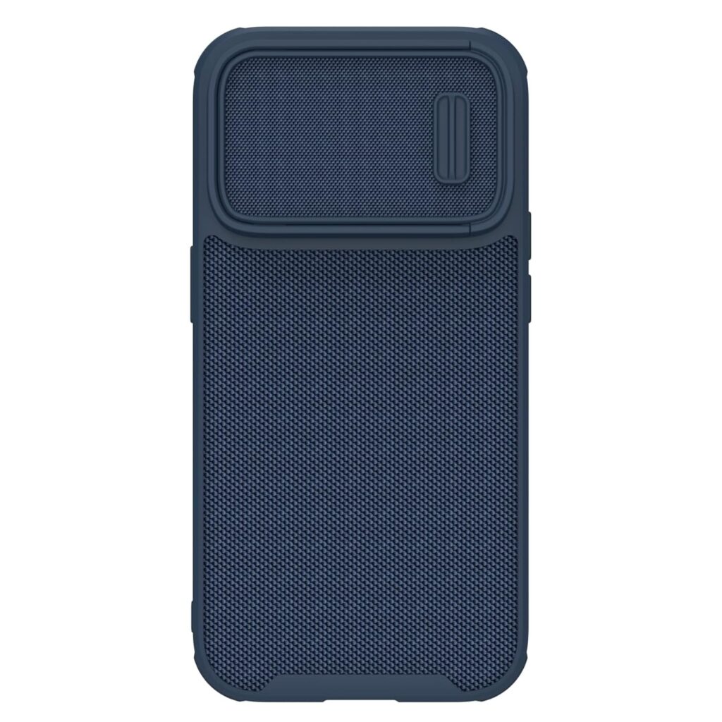 Nillkin Case for Apple iPhone 14 Pro Max (6.7" Inch) Textured S Camshield Semi Automatic Camera Slider Nylon Fiber Tough & Durable PC + TPU Material Luxury Protect Blue