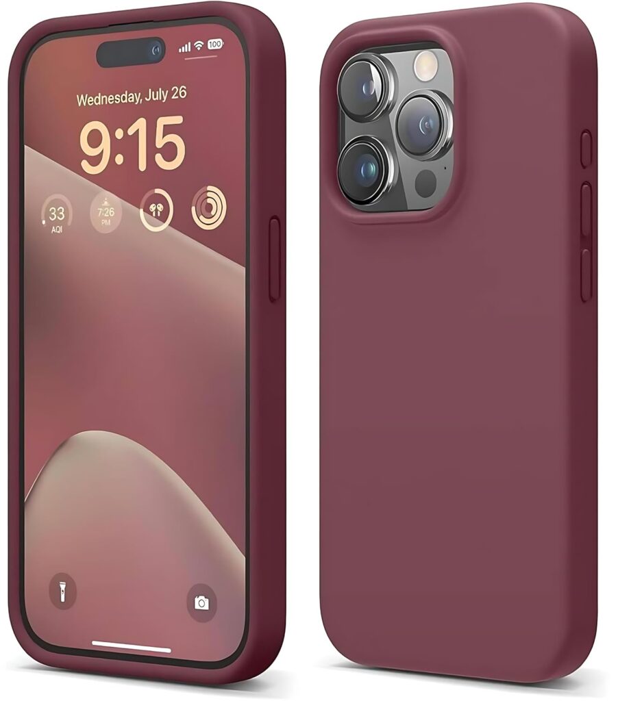 Aa TrendX Silicon Case Cover Compatible with iPhone 14 Pro Max Case Cover | Slim Fit Silicone Back Case for iPhone 14 Pro Max/Camera Protection/Hard Edge/Premium Back Case Cover/ (Burgundy)