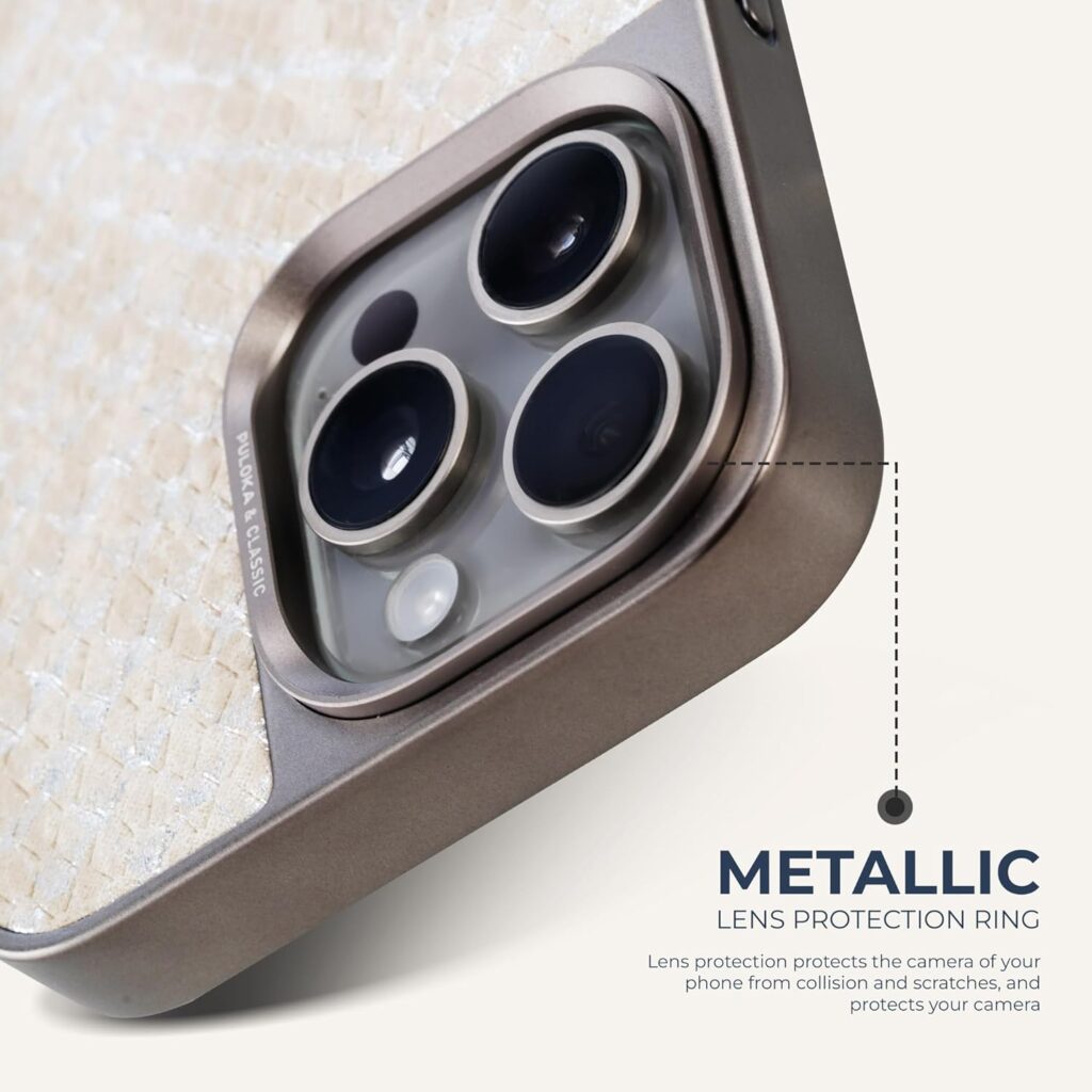 PULOKA for iPhone 14 PRO MAX Case, Back Cover with Kickstand & Metal Camera Ring & 360° Military-Grade Protection, | Ultra Hybrid Slim Case – White