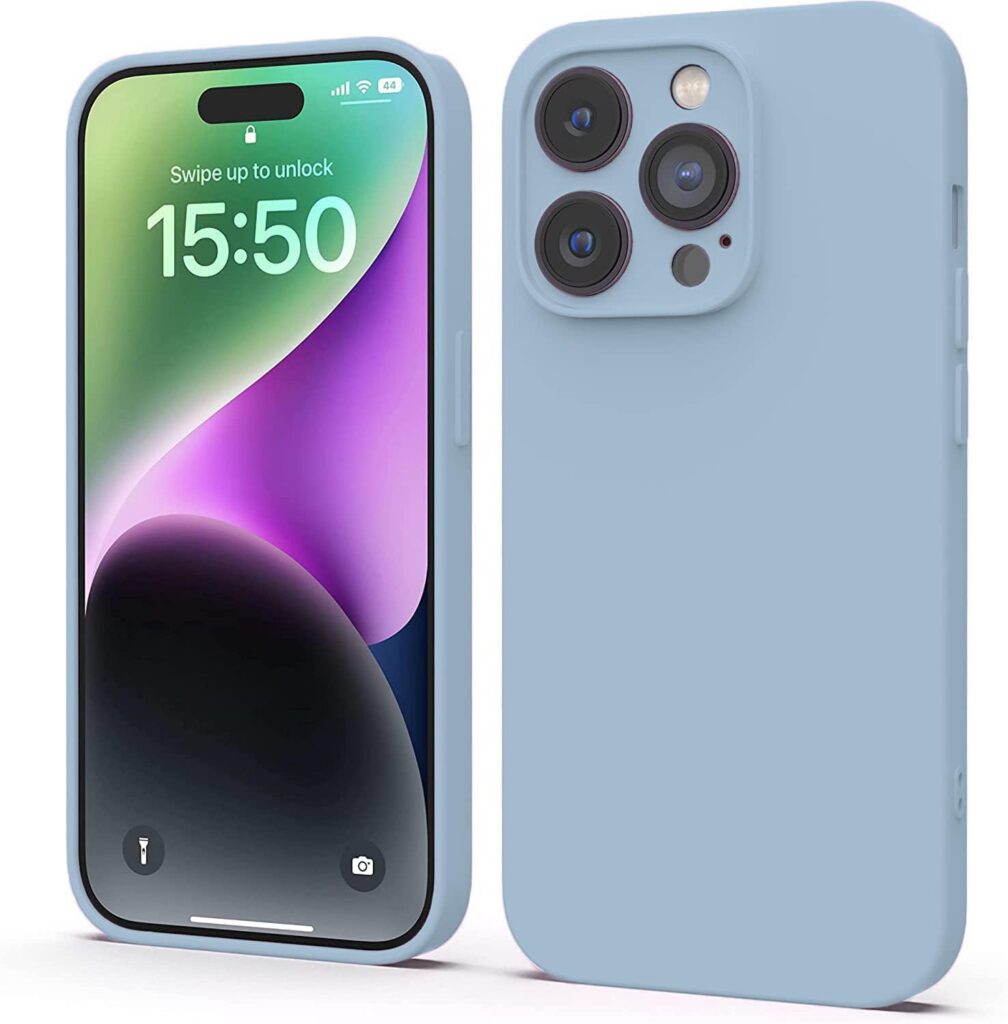 LOXXO® Microfiber Square Candy Case Compatible for iPhone 14 PRO MAX, Shockproof Slim Back Cover Liquid Silicone Case -Forest Green (Carolina)