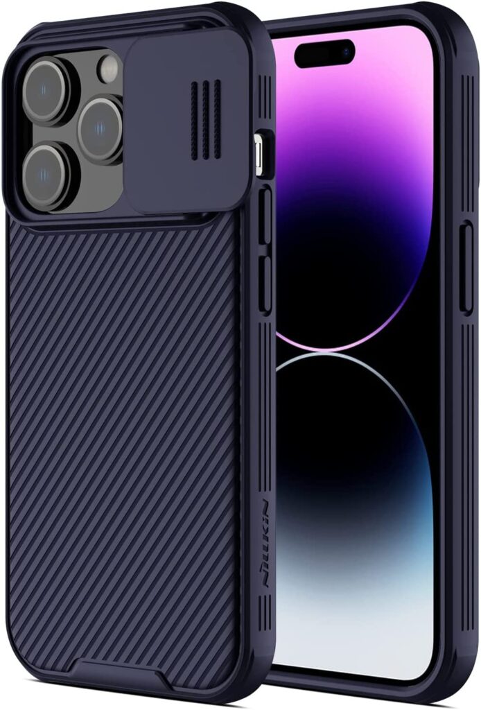 E-Sell Enterprise, Nilllkin CamShield Pro Cover Case for Apple iPhone 14 Pro Max (6.7" Inch) Slide Camera Protection, Anti-Scratch & Shockproof Protective Slim Case (Purple)