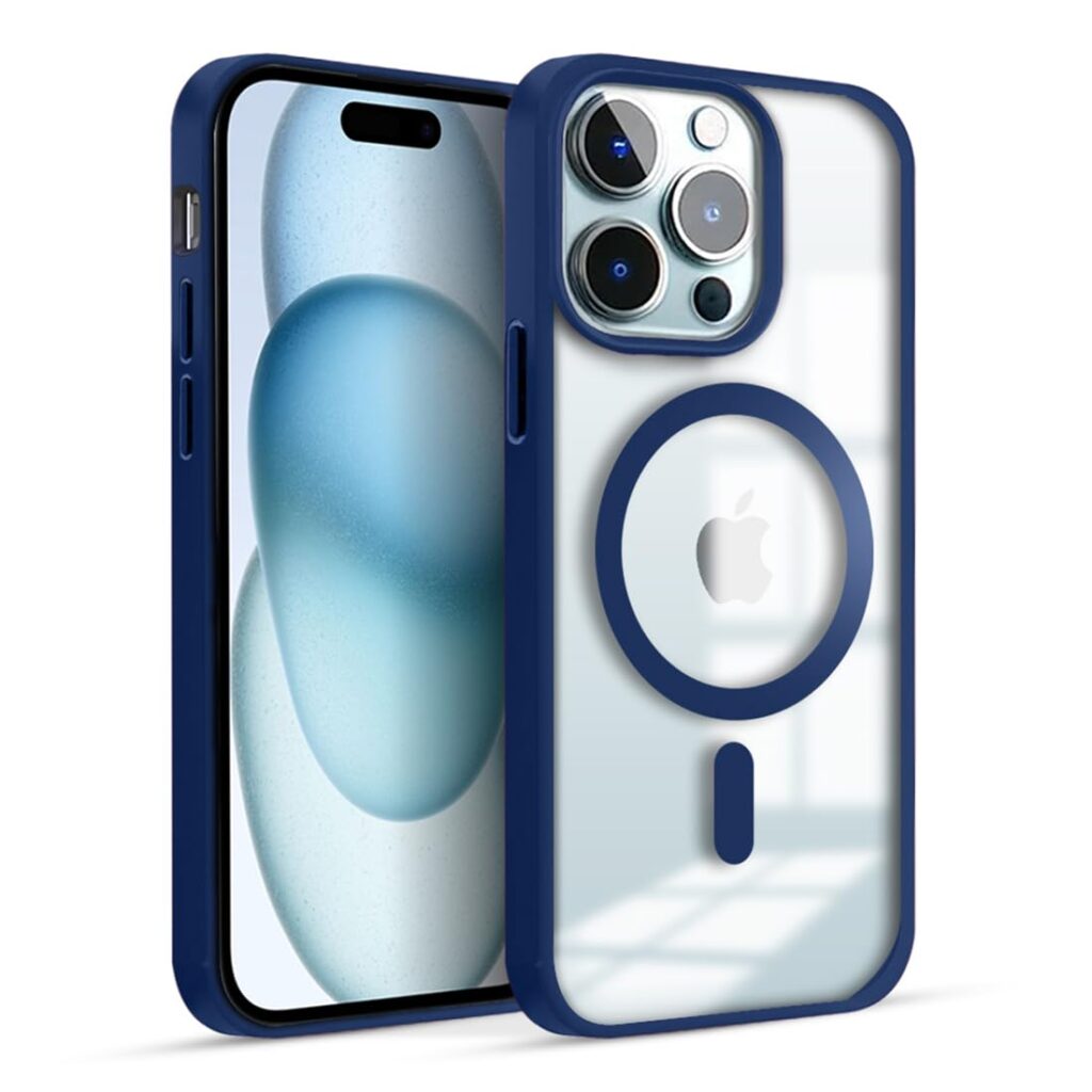 KARWAN®️ Hybrid Transparent iPhone 14 Pro Max Back Cover Case Compatibe with|Shockproof Design |Camera Protection Bump|Transparent Back Cover Case for iPhone 14 Pro Max(PC, TPU|Blue- Bumper