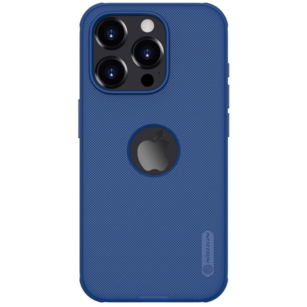 Nillkin Case for Apple iPhone 15 Pro Max (6.7" Inch) Super Frosted Shield Pro Hard Back Soft Border (PC + TPU) Shock Absorb Cover Raised Bezel Camera Protect PC with Logo Cut Blue Color