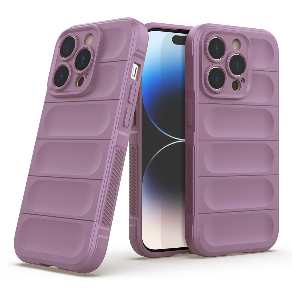 Amazon Brand- Solimo Basic Case for Apple iPhone 14 PRO Max (Silicone_Purple)