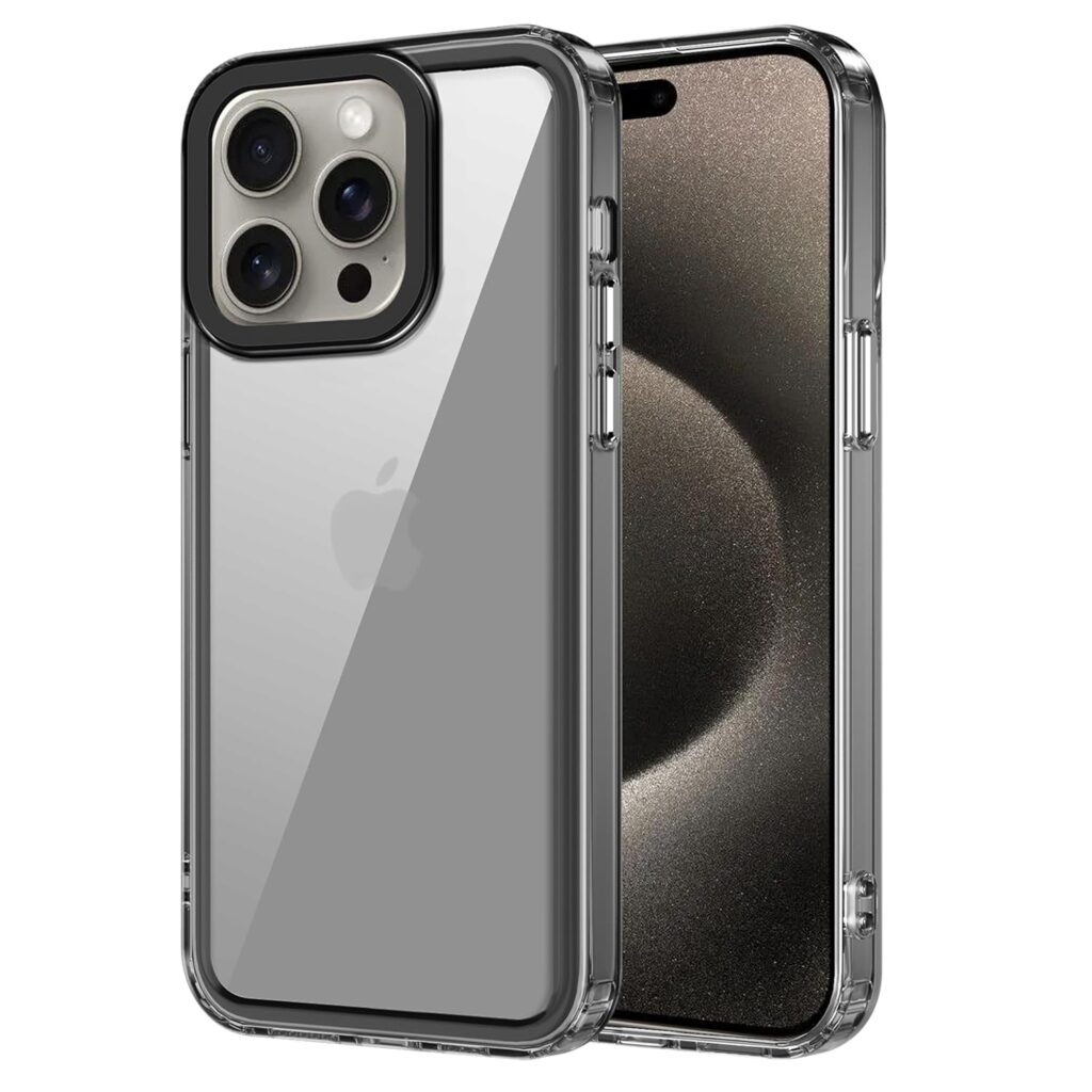 Zapcase Back Case Cover for iPhone 14 Pro Max | Compatible for iPhone 14 Pro Max Back Cover | Case Cover with Camera Protection | (TPU + PC | Translucent Black)