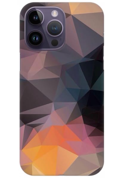 Phone Back Cover | Compatible with Apple iPhone 14 Pro Max | Pattern : Orange and Black Triangle Design_1678