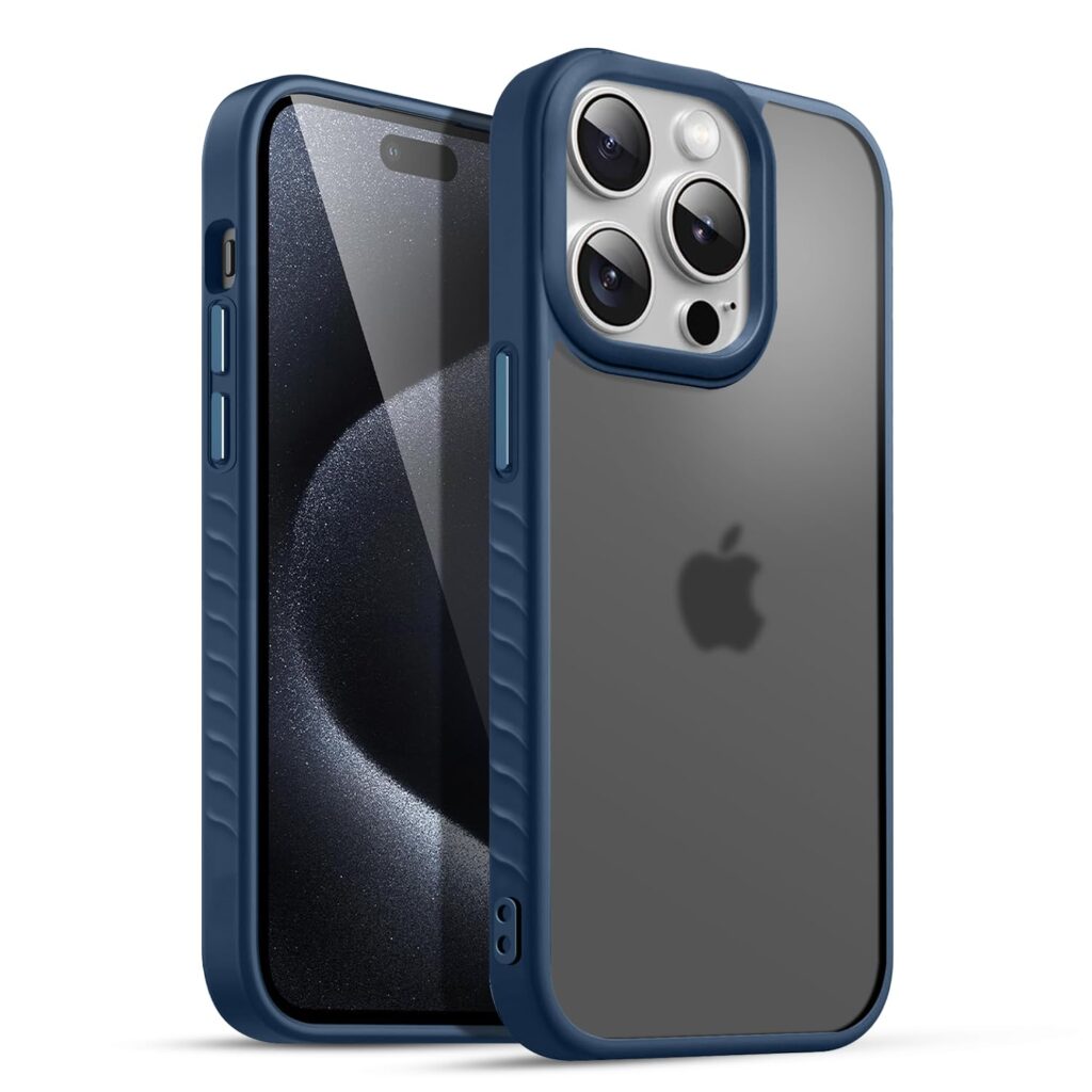 KARWAN®️ Shockproof Back Case Cover for iPhone 14 Pro Max | Camera Protection Bump |Shockproof Back Case Cover for iPhone 14 Pro Max - Blue