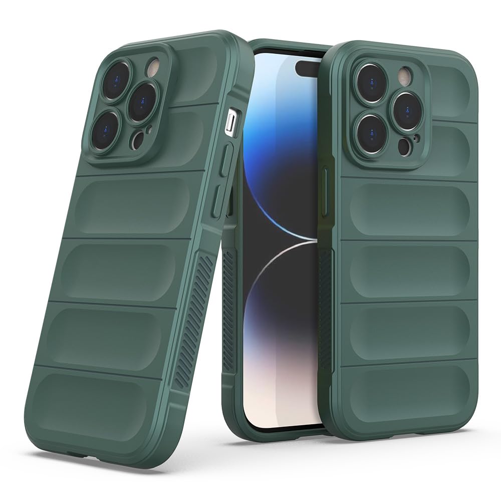 Amazon Brand - Solimo Basic Case for Apple iPhone 14 PRO Max (Silicone_Green)