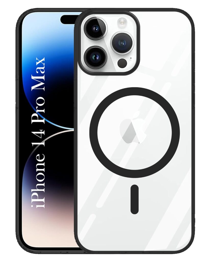 Jkobi Back Cover Case for Apple iPhone 14 Pro Max (Black MagSafe Compatible Wireless Charging | Hybrid Camera Bump Protection | Shockproof Polycarbonate Material)