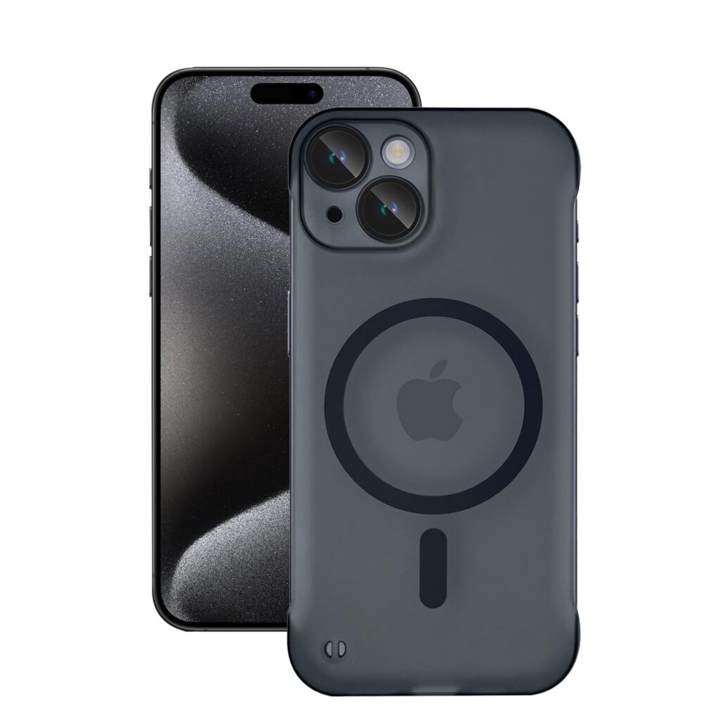 ZOBRIX Back Case Cover Compatible for Apple iPhone 15 Plus Back Case Cover|360 Degree Protection|Camera Protection|Frameless Magsafe|(TPU + PC) (Smoke), Black