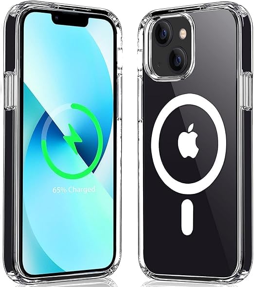 TEEKAOO Crystal Series Transparent Hard Anti-Yellow Clear TPU + Polycarbonate Back Cover Case Compatible with iPhone 15 Plus