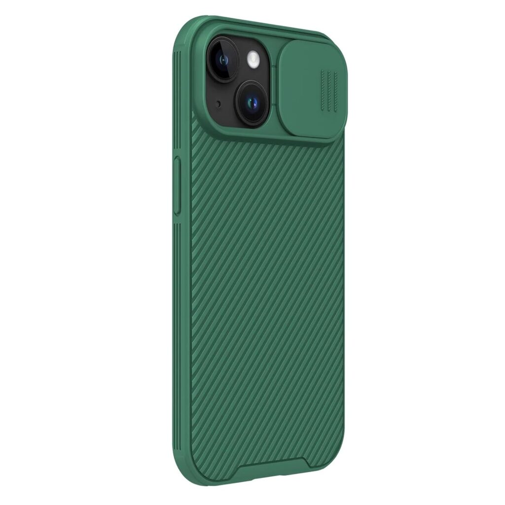 Nillkin Case for Apple iPhone 15 Plus (6.7" Inch) Camshield Pro Magnetic Case Works with Magsafe Charger Camera Slider Double Layered Protection TPU + PC Green