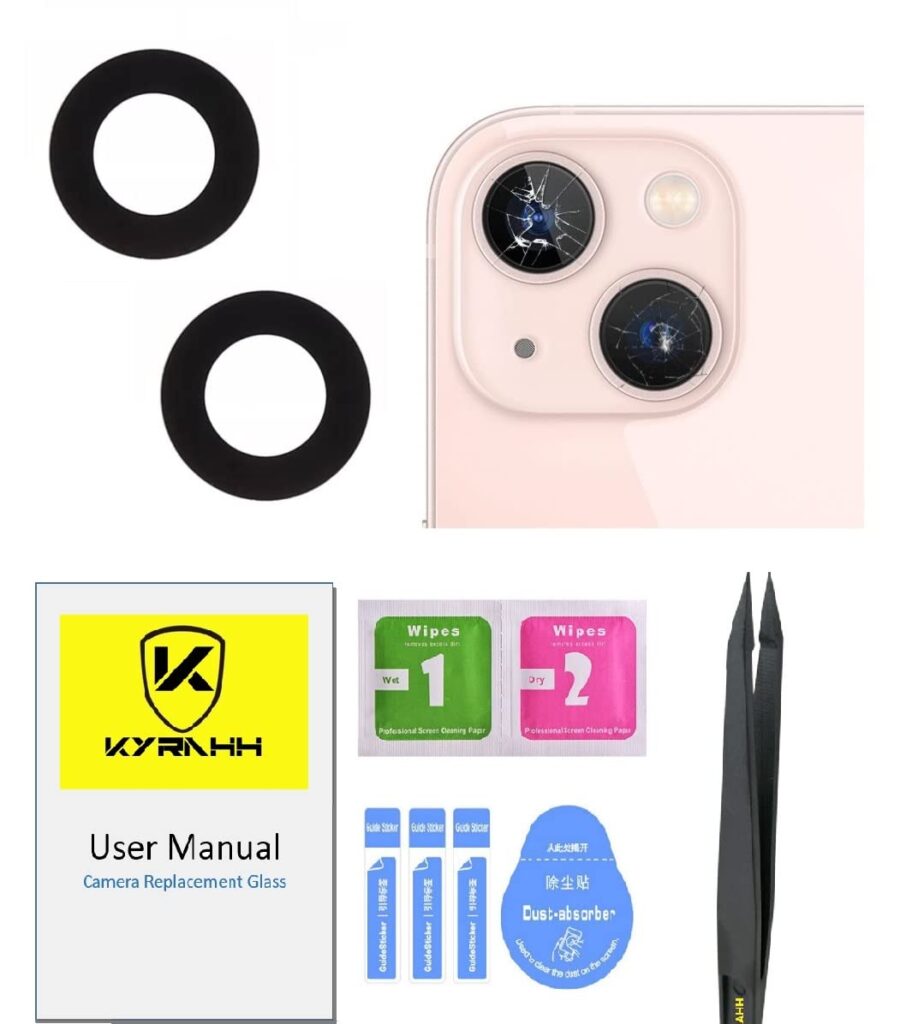 Kyrahh Mobile Back Rear Camera Glass Lens Replacement Spare Part Compatible for iPhone Mobile (iPhone 14/14 Plus)