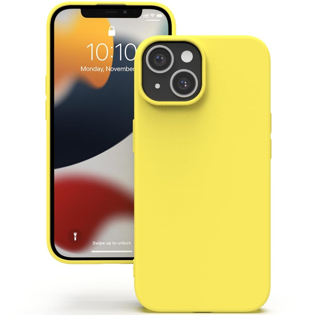 YATWIN Silicone Back Case for iPhone 14 Plus, Soft-Touch Phone Back Cover for Apple iPhone 14 Plus - Yellow