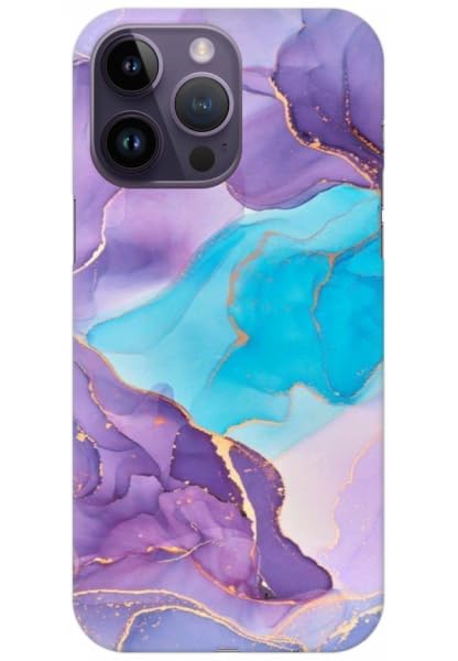 Phone Back Cover | Compatible with Apple iPhone 14 Pro Max | Pattern : Blue & Purple Marble Design_1729