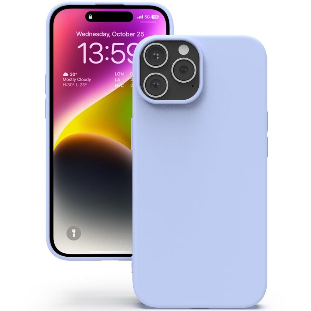 YATWIN Silicone Back Case for iPhone 14 Pro Max, Soft-Touch Phone Back Cover for Apple iPhone 14 Pro Max - Lilac