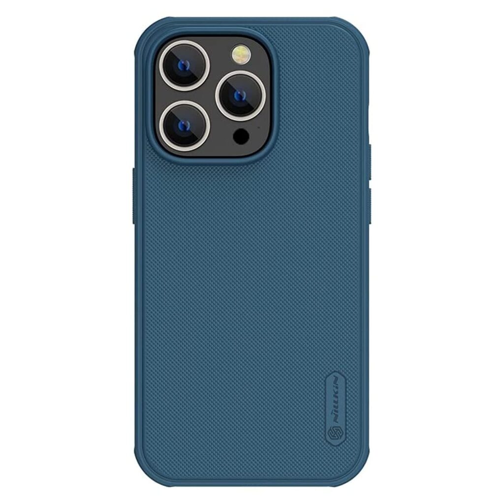 Nillkin Case for Apple iPhone 14 Pro Max (6.7" Inch) Super Frosted Shield Pro Hard Back Soft Border (PC + TPU) Shock Absorb Cover Raised Bezel Camera Protect PC Without Logo Cut Blue