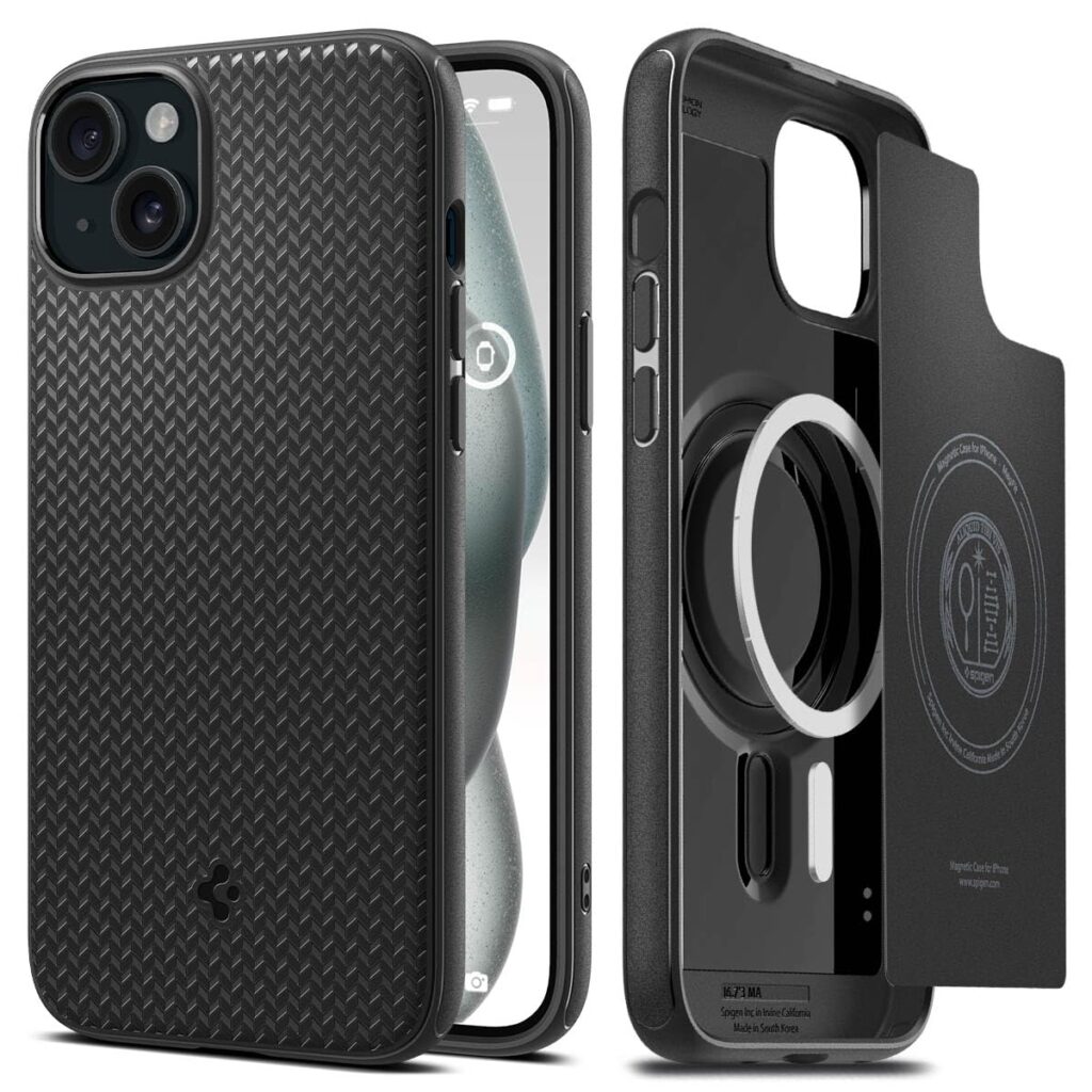 Spigen Mag Armor MagFit Back Cover Case Compatible with iPhone 15 Plus (TPU + Poly Carbonate | Matte Black)