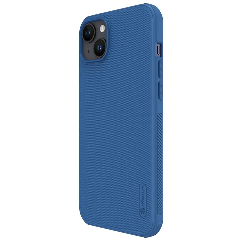 Nillkin Case for Apple iPhone 15 Plus (6.7" Inch) Super Frosted Shield Pro Hard Back Soft Border (PC + TPU) Shock Absorb Cover Raised Bezel Camera Protect PC Without Logo Cut Blue