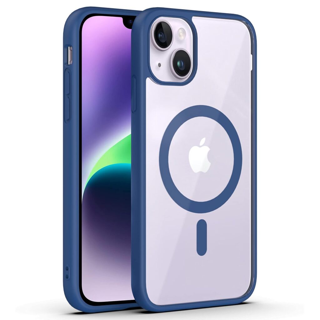 amazon basics Back Case Cover For Iphone 14 Plus (Thermoplastic Polyurethane_Navy Blue)