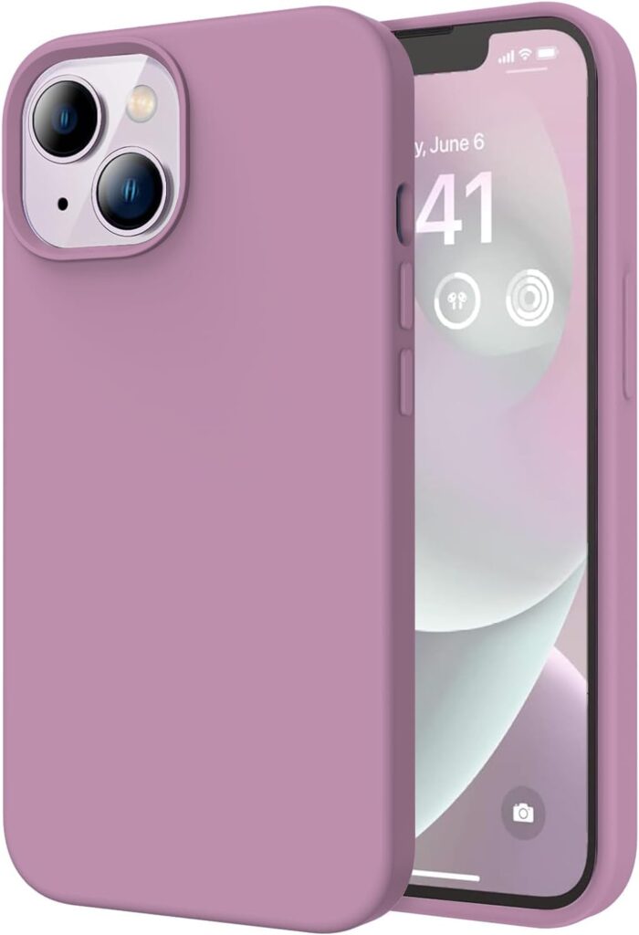 LOXXO® Microfiber Candy Case Compatible for iPhone 14 Plus, Shockproof Slim Back Cover Liquid Silicone Case (Lilac)