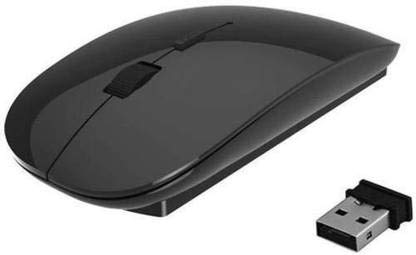 Dezful Cute Slim Wireless 2.4GHz Optical Mouse in Black | Lightweight Ergonomic Silent Click with USB Nano Receiver | 1600 DPI Optical Tracking | Portable Battery Powered Wireless Mouse