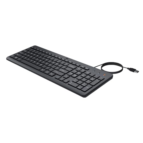 MGHY 150 Wired Keyboard, Quick, Comfy and Ergonomically Design, 12Fn Shortcut Keys, Plug and Play USB Connection and LED Indicator