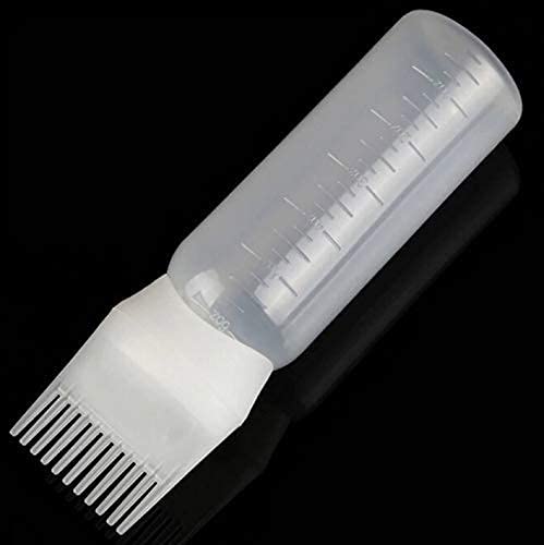Honest Hair Oil Bottle, Oil Comb 120Ml Dye Applicator Brush Bottles Styling Tool Coloring, White - Plastic