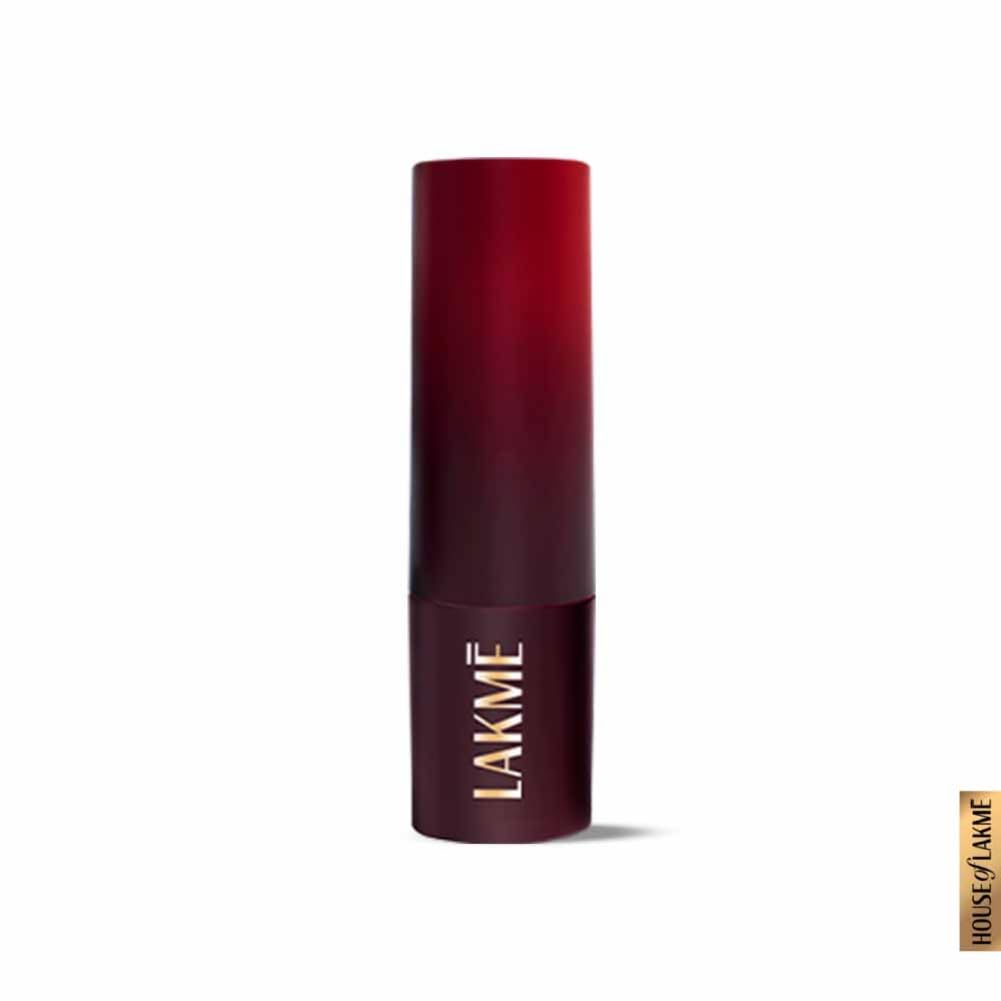 Lakme Cushion Matte Lipstick Burgundy Bloom, Long Lasting Comfortable Velvet Matte Finish - Waterproof, Non Drying Creamy Matte Bullet Lipstick, 4.5g